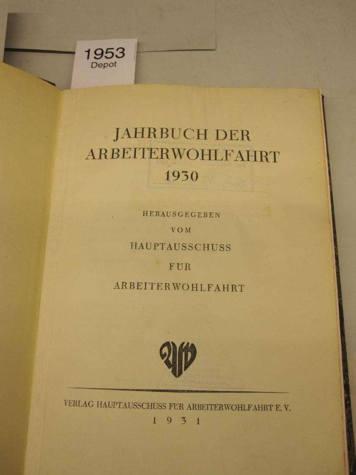  Jahrbuch der Arbeiterwohlfahrt 1930 (1931)