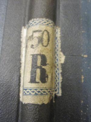 IV 5207: Gesamt-Inhalts-Verzeichnis der Allgemeinen Bauzeitung : Jahrgänge I-L (1836-1855) (1887);- (Lese- und Redehalle der deutschen Studenten Prag), Etikett: Signatur; '50 R'. 