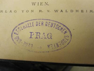 IV 5207: Gesamt-Inhalts-Verzeichnis der Allgemeinen Bauzeitung : Jahrgänge I-L (1836-1855) (1887);- (Lese- und Redehalle der deutschen Studenten Prag), Stempel: Name, Ortsangabe, Berufsangabe/Titel/Branche; 'Lese- und Redehalle der Deutschen Studenten Prag'.  (Prototyp)