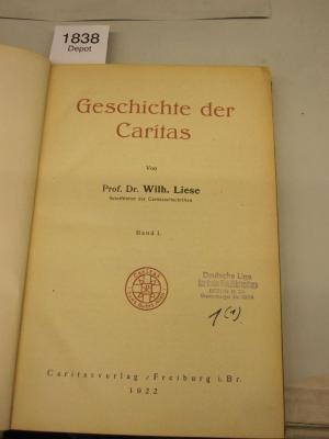  Geschichte der Caritas (1922)