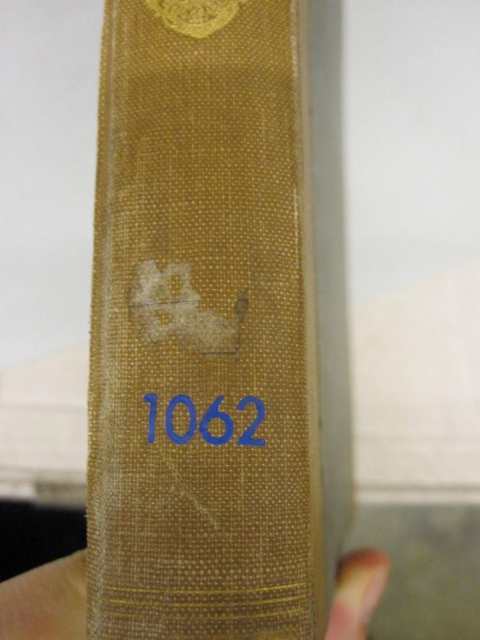  Einführung in das Studium der Geschichte (1921);- (unbekannt), Prägung: Signatur; '1062'. 