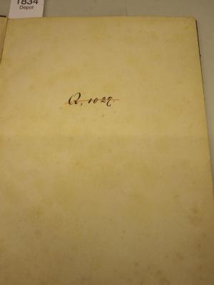 IV 5207: Gesamt-Inhalts-Verzeichnis der Allgemeinen Bauzeitung : Jahrgänge I-L (1836-1855) (1887);- (Lese- und Redehalle der deutschen Studenten Prag), Von Hand: Signatur; 'Q, 1027.'. 