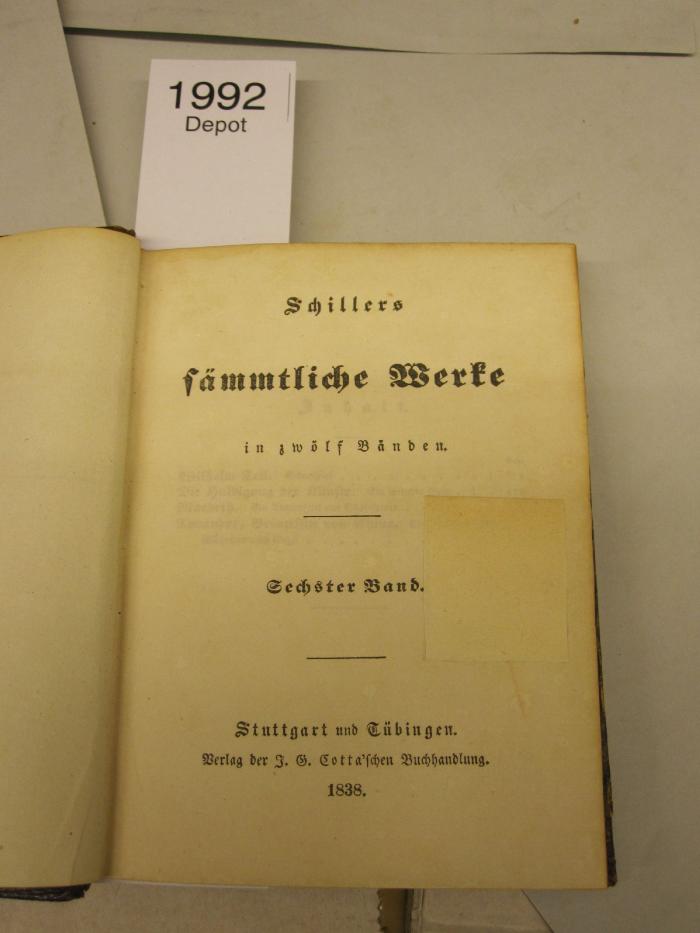  Schillers sämtliche Werke in zwölf Bänden (1838)