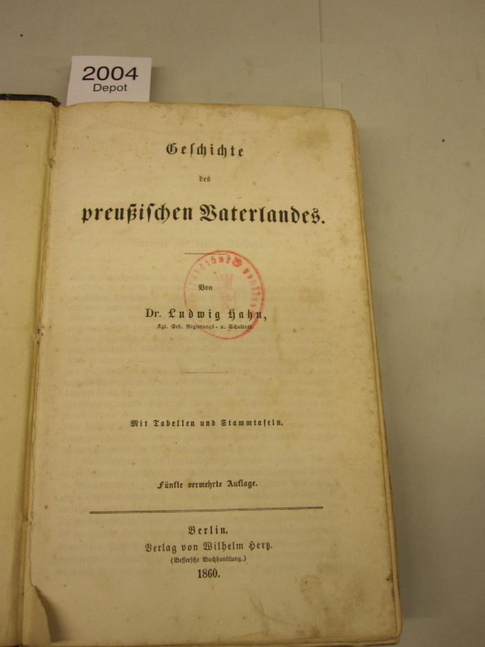  Geschichte des preußischen Vaterlandes (1860)