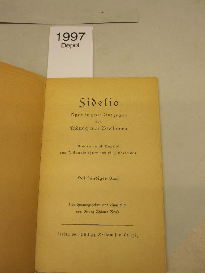  Fidelio : Oper in zwei Aufzügen (o.J.)