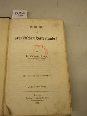  Geschichte des preußischen Vaterlandes (1860)