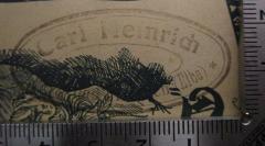 - (Heinrich, Carl), Stempel: Name, Ortsangabe; 'Carl Heinrich [...]ch (Elbe)'.  (Prototyp)