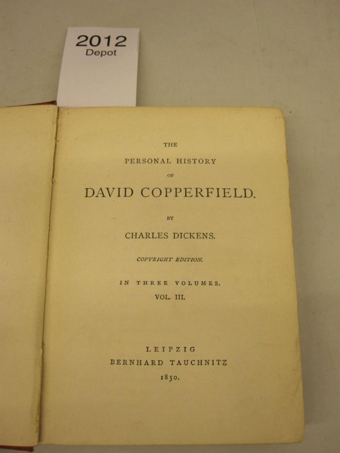  The Personal History of David Copperfield (1850)