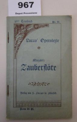  Die Zauberflöte : Oper in zwei Akten (o.J.)