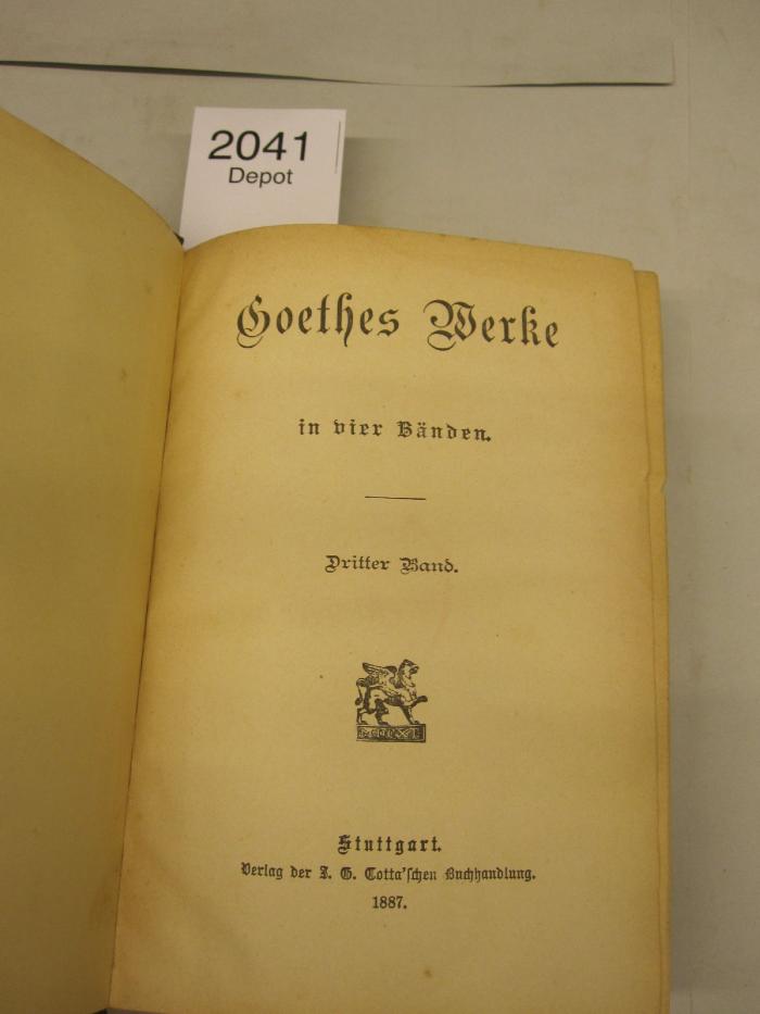  [Goethes] Werke in vier Bänden (1887)