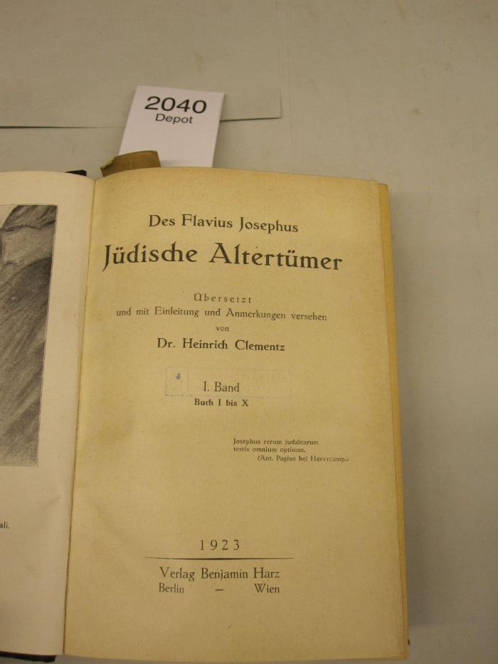 MB 1,914: Jüdische Altertümer (1923)