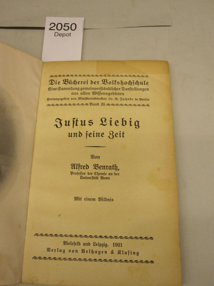 X 2152: Justus Liebig und seine Zeit (1921)