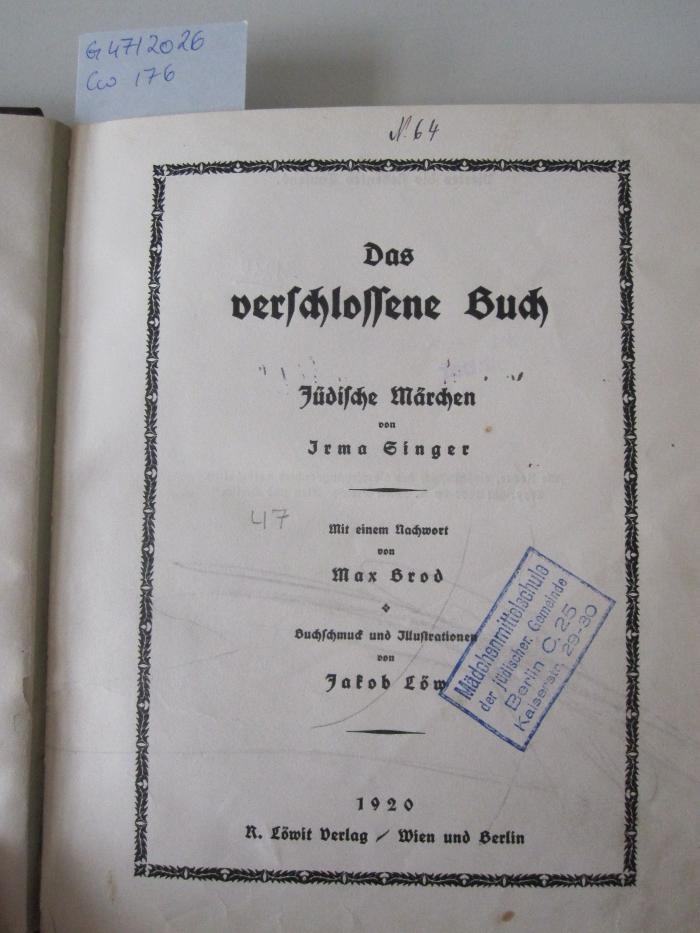 Cw 176: Das verschlossene Buch (1920)