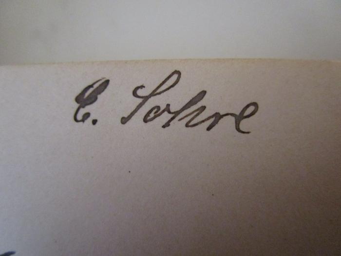 - (Sohre, E.), Von Hand: Autogramm, Name; 'E. Sohre'. ; Das Eulenhaus (o.J.)