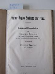 Cs 163: Victor Hugos Stellung zur Frau (1934)