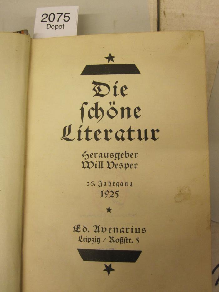  Die schöne Literatur (1925)