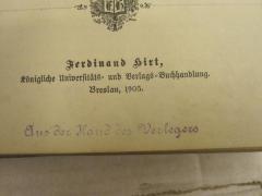 47 / 2684 (Hirt, Ferdinand), Stempel: Besitzwechsel; 'Aus der Hand des Verlegers'.  (Prototyp)