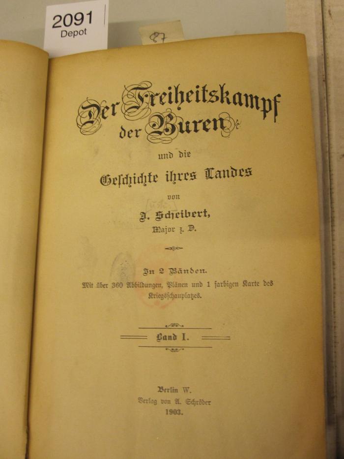 Af 618 1.2: Der Freiheitskampf der Buren und die Geschichte ihres Landes (1903)