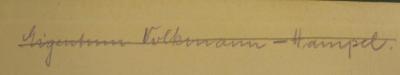 XIV 11815 2 1927 6. Ex.: Jahrbuch der deutschen Volksbüchereien (1927);G51 / 817 (Volkmann-Hampel, [?]), Von Hand: Autogramm, Name; 'Eigentum Volkmann-Hampel'. 