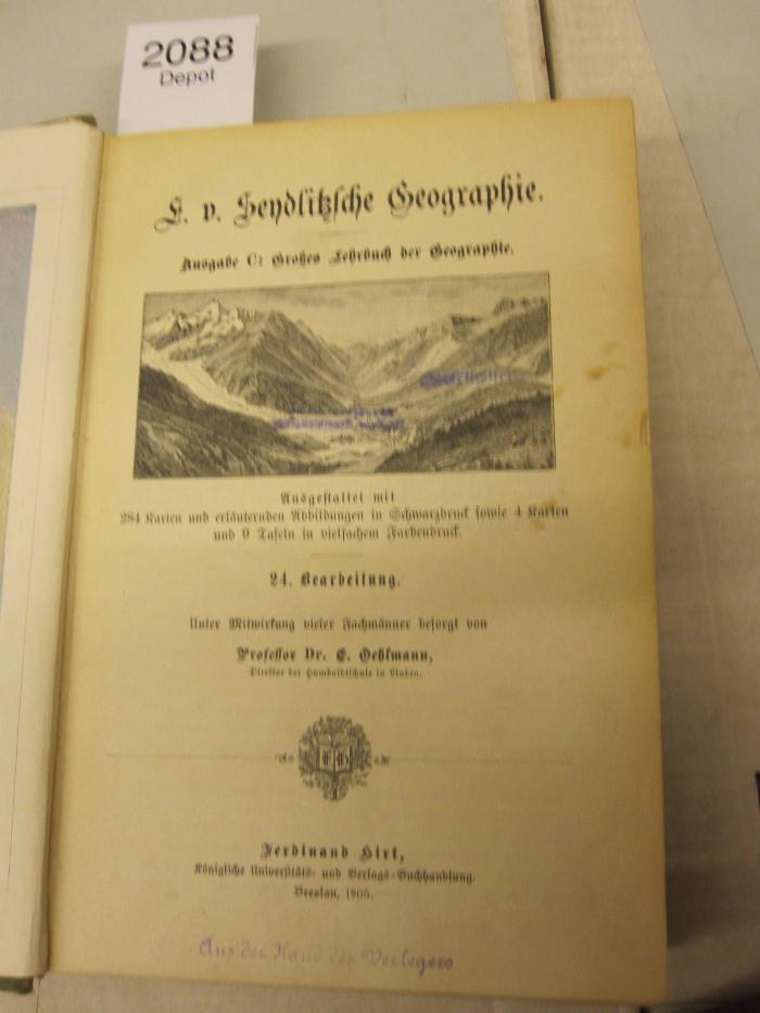 II 151 4. Ex: S. v. Seydlitzsche Geographie : Ausgabe C: Großes Lehrbuch der Geographie (1905)