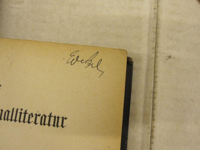  Die deutsche Nationalliteratur in der ersten Hälfte des neunzehnten Jahrhunderts (1861);- (Wetzel, Paul), Von Hand: Autogramm; 'Wetzel'. 