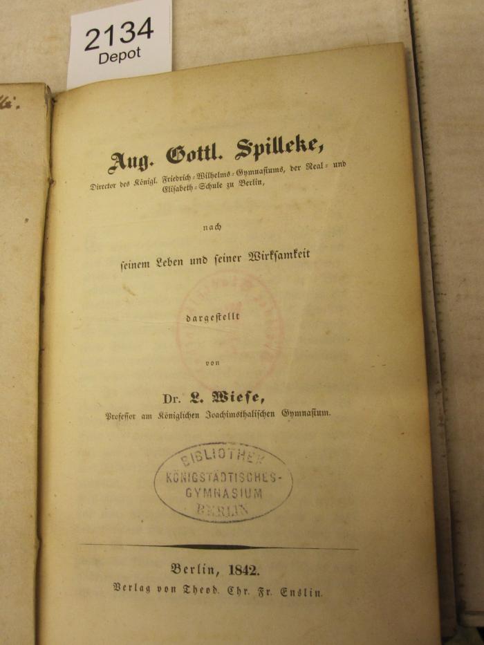  Aug. Gottl. Spilleke (1842)