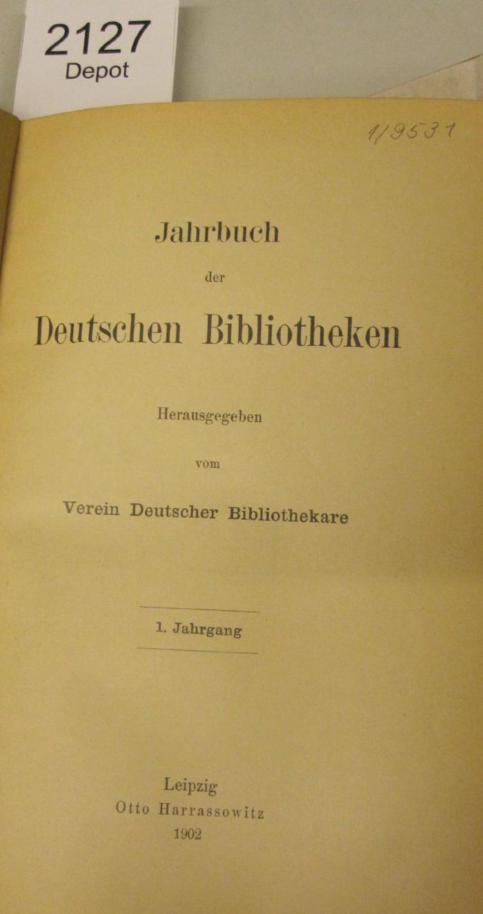  Jahrbuch der deutschen Bibliotheken (1902)
