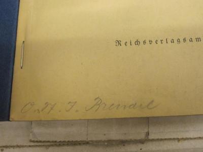  Steuer-ABC (1932);- (Brendel, O. St. I.), Von Hand: Autogramm; 'O. St. I. Brendel'. 