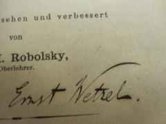 - (Wetzel, Ernst), Von Hand: Autogramm; 'Ernst Wetzel.'. 