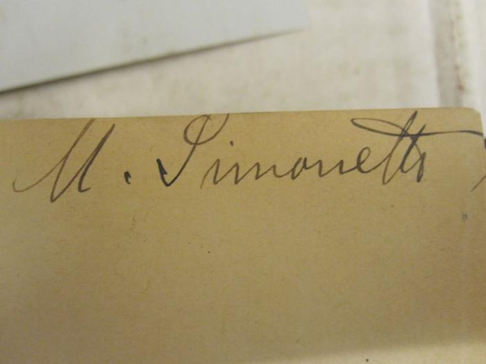  Der Vampyr;- (Simoneth, M.), Von Hand: Autogramm, Name; 'M. Simoneth'. 