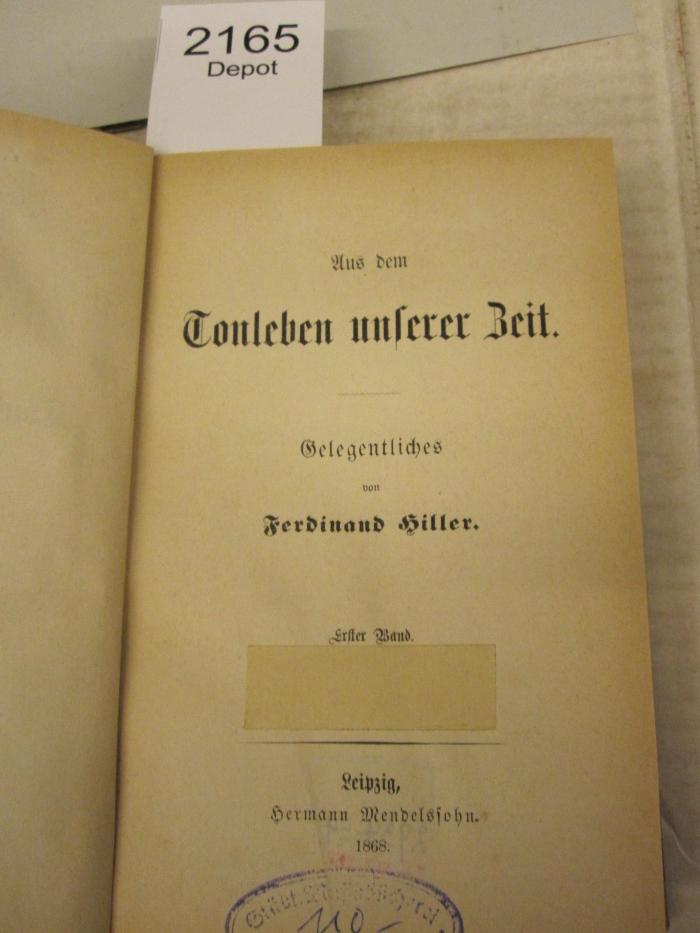  Aus dem Tonleben unserer Zeit (1868)