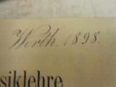 - (Werth, [?]), Von Hand: Autogramm, Datum; 'Werth 1898.'. 