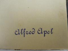 - (Apel, Alfred), Stempel: Name; 'Alfred Apel'. 