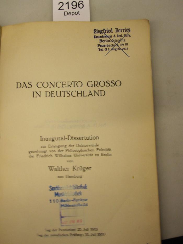  Das Concerto grosso om Deutschland (1932)