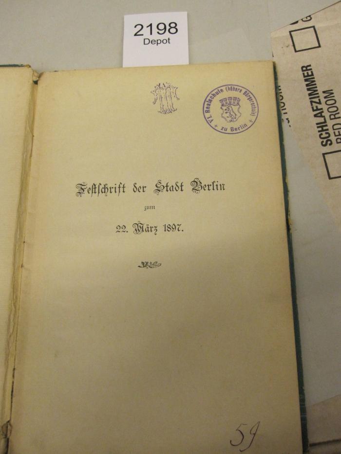  Festschrift der Stadt Berlin zum 22. März 1897