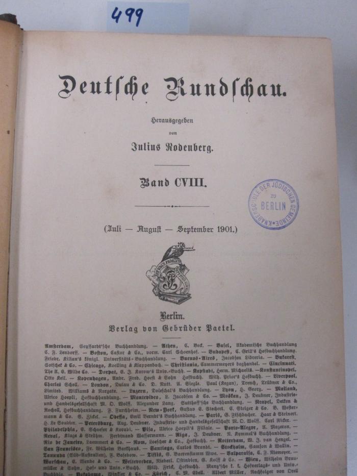  Deutsche Rundschau (Juli-August-September 1901) (1901)