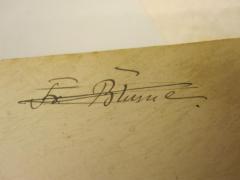 - (Blume, Fr.), Von Hand: Autogramm, Name; 'Fr. Blume'. 