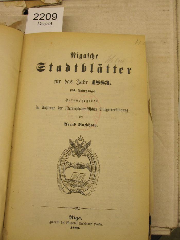  Rigasche Stadtblätter (1883)