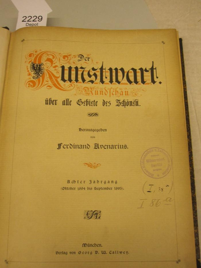  Der Kunstwart : Rundschau über alle Gebiete des Schönen (1895)