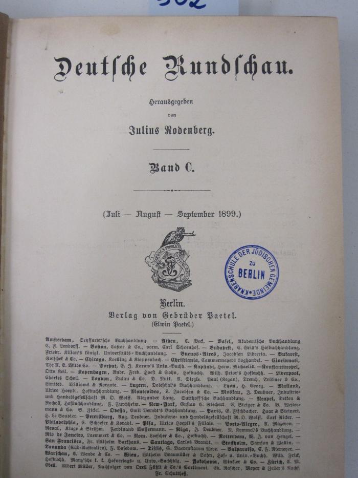  Deutsche Rundschau (Juli-August-September 1899) (1899)