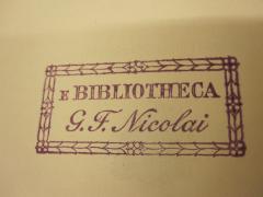 Trp / 1692 (Nicolai, G. F.), Stempel: Name; 'E. Bibliotheca
G.F. Nicolai'. 