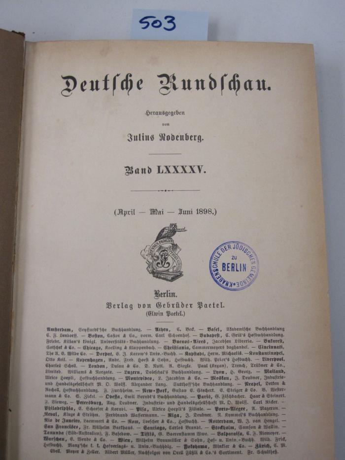  Deutsche Rundschau (April, Mai, Juni 1898) (1898)