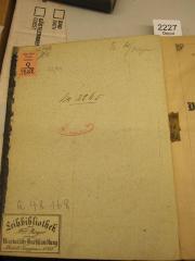 - (Bibliothek des Magistrats zu Berlin), Stempel: Name; 'Magistratsbibliothek Berlin'. 
