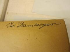 - (Bamberger, Is.), Von Hand: Autogramm, Name; 'Is. Bamberger'. 