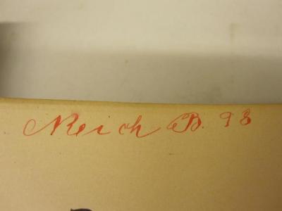  Der Stein der Weisen : Unterhaltung und Belehrung aus allen Gebieten des Wissens ([1904]);- (Reich, B.[?]), Von Hand: Autogramm, Nummer; 'Reich B 98'. 