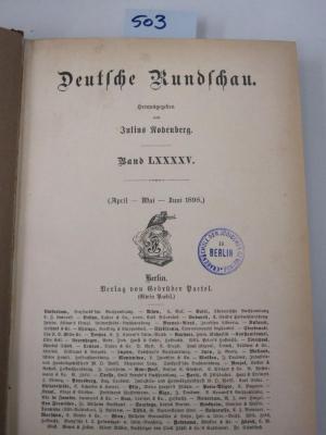  Deutsche Rundschau (April, Mai, Juni 1898) (1898)