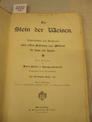  Der Stein der Weisen : Unterhaltung und Belehrung aus allen Gebieten des Wissens ([1904])