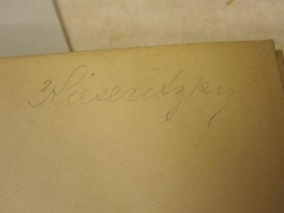  Illustrierte Beilage der Rigaschen Rundschau 1901 - 1903 (1904);- (Kieseritzky, [?]), Von Hand: Autogramm, Name; 'Kieseritzky'. 