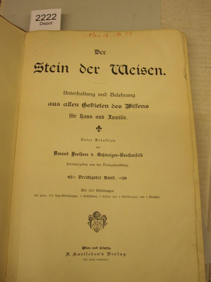  Der Stein der Weisen : Unterhaltung und Belehrung aus allen Gebieten des Wissens ([1904])