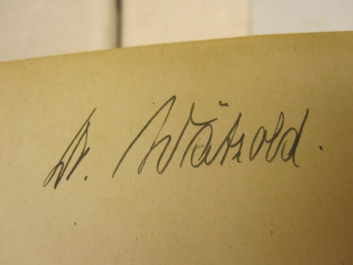  Münchener Medizinische Wochenschrift : Organ für amtliche und praktische Ärzte (1905);- (Wätzold, [?]), Von Hand: Autogramm, Name; 'Dr. Wätzold'. 